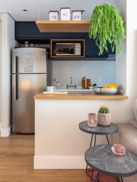 mini cozinha americana com sala vs cozinha separada