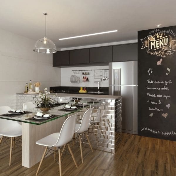 mini cozinha americana com sala vs cozinha separada