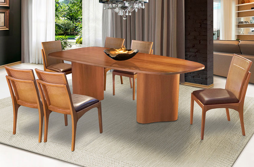 mesa de jantar retangular 6 lugares