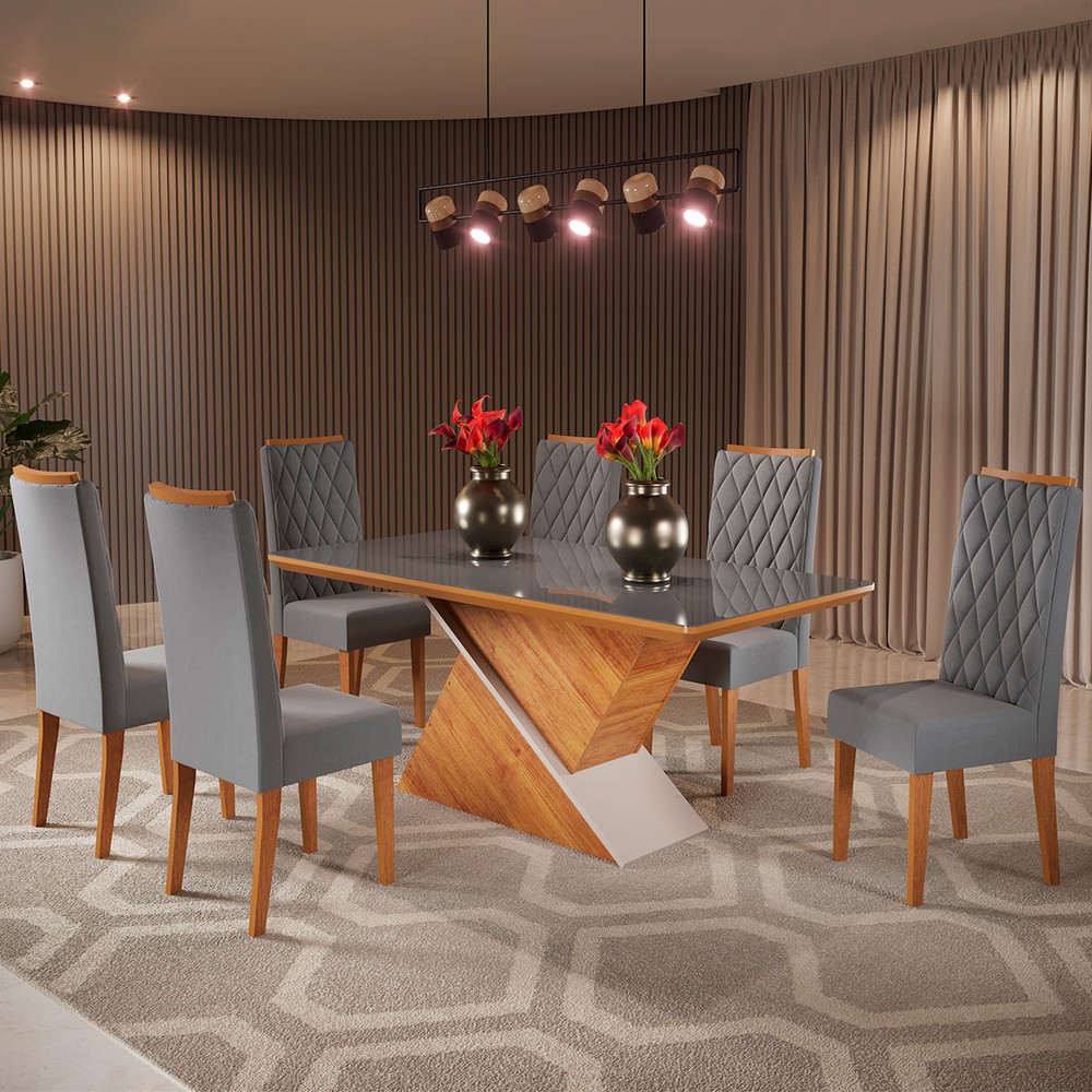 mesa de jantar com design arquitetônico