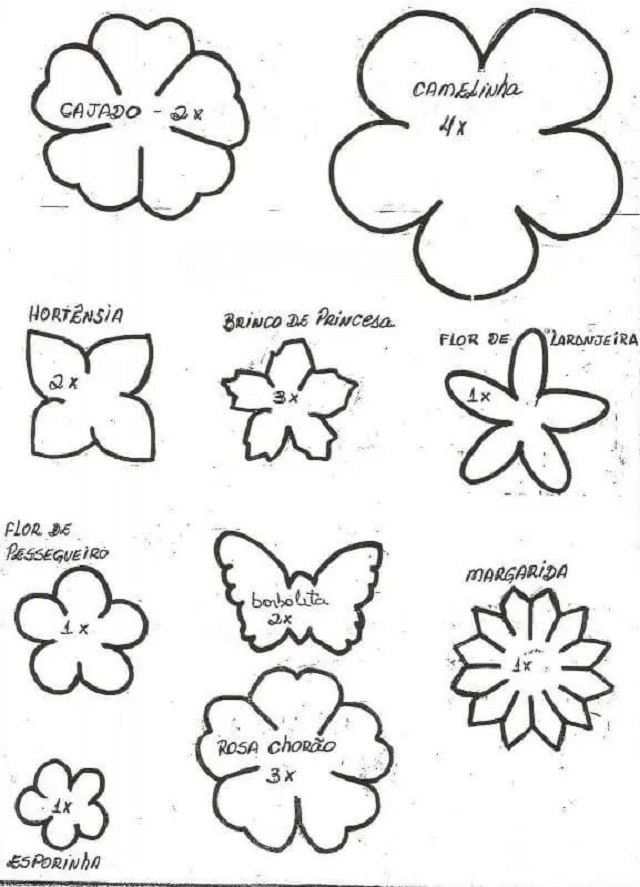 moldes de flores de eva para decoração