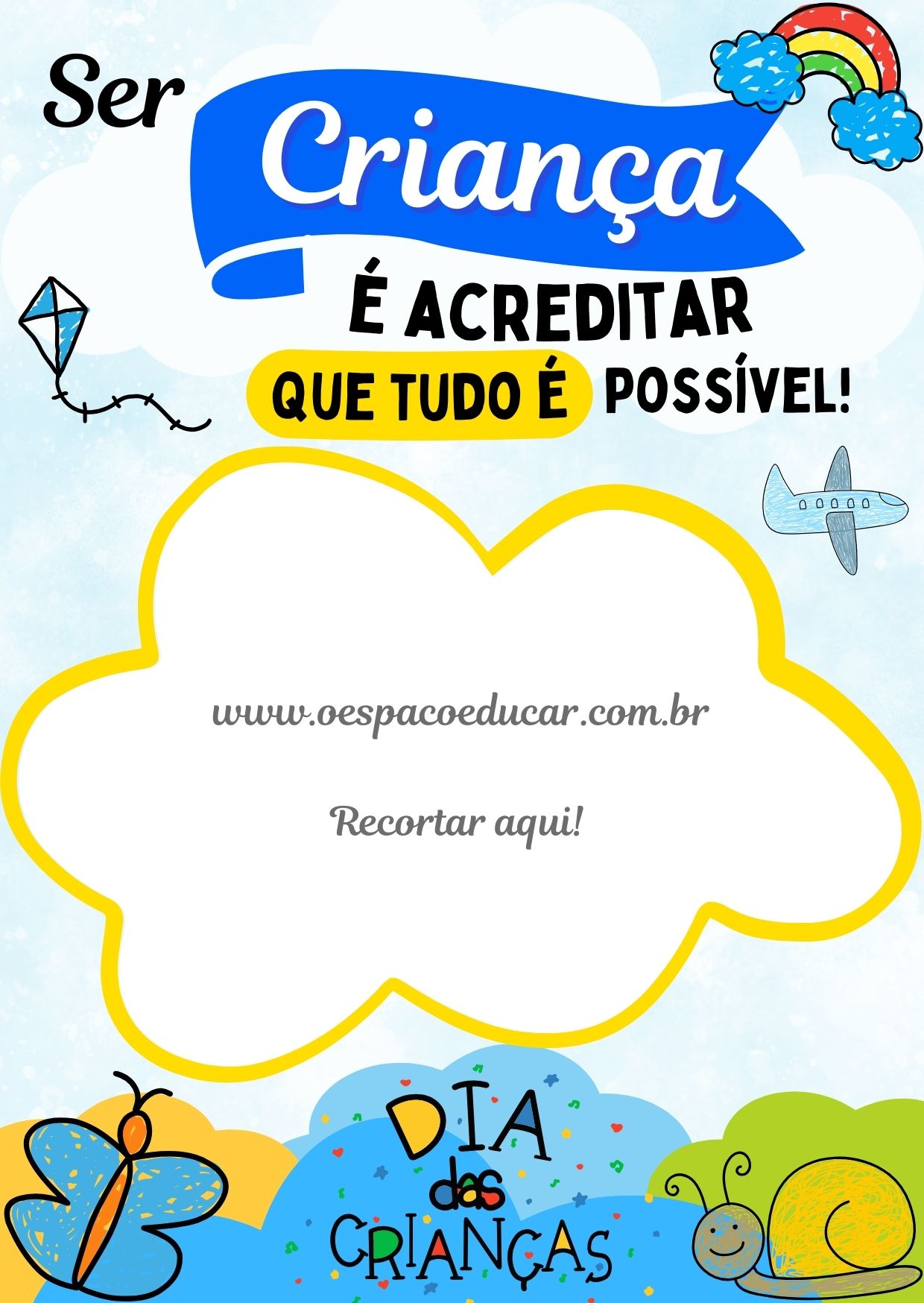 moldura dia das crianças editável