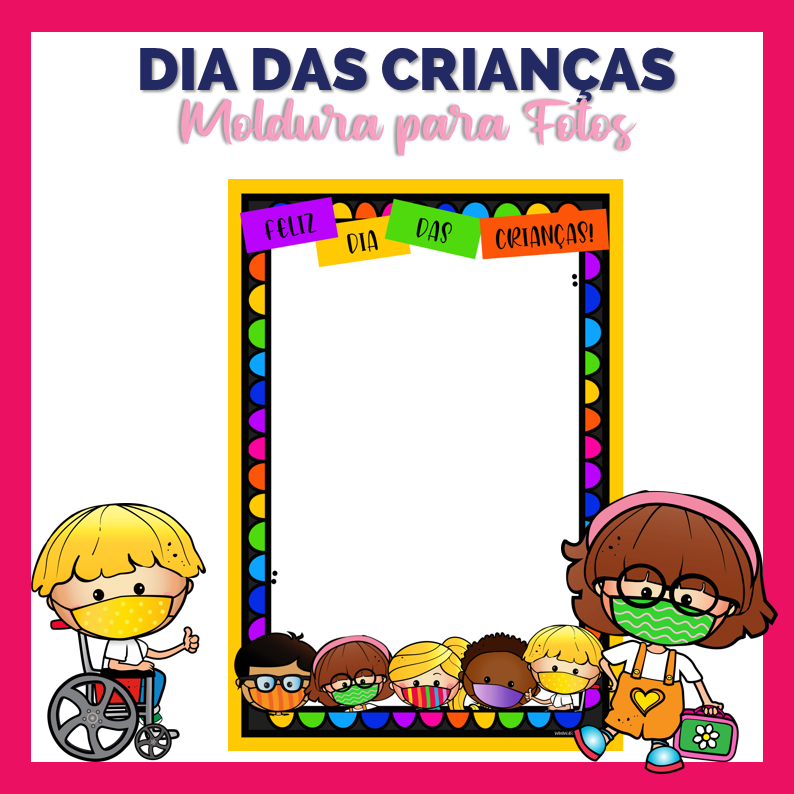 moldura dia das crianças vetor