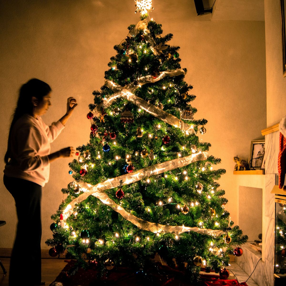 Decoração de árvore de natal pequena