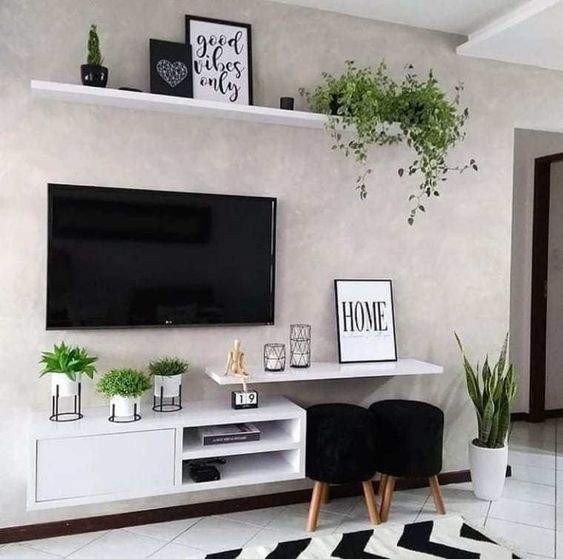 objetos de decoração para rack sala