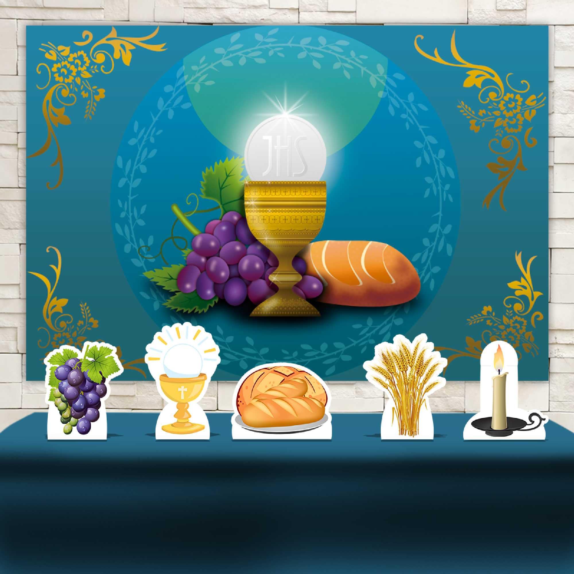 painel decoração primeira eucaristia