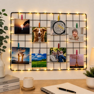 painel de fotos para sala