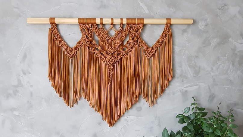 Painel macramê para quarto
