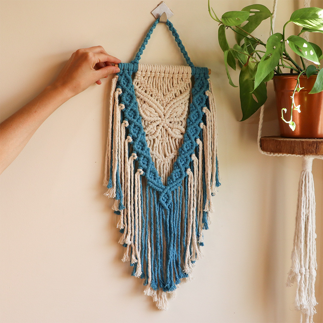 Painel macramê colorido