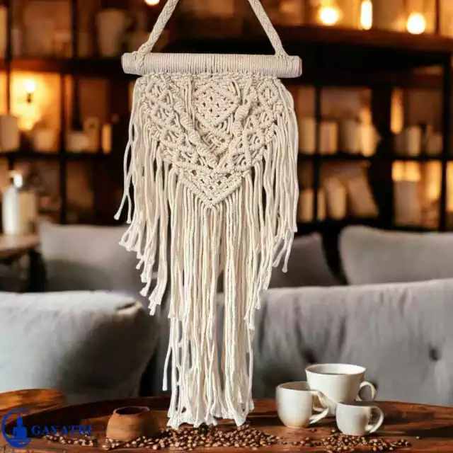 Painel macramê com cavilha