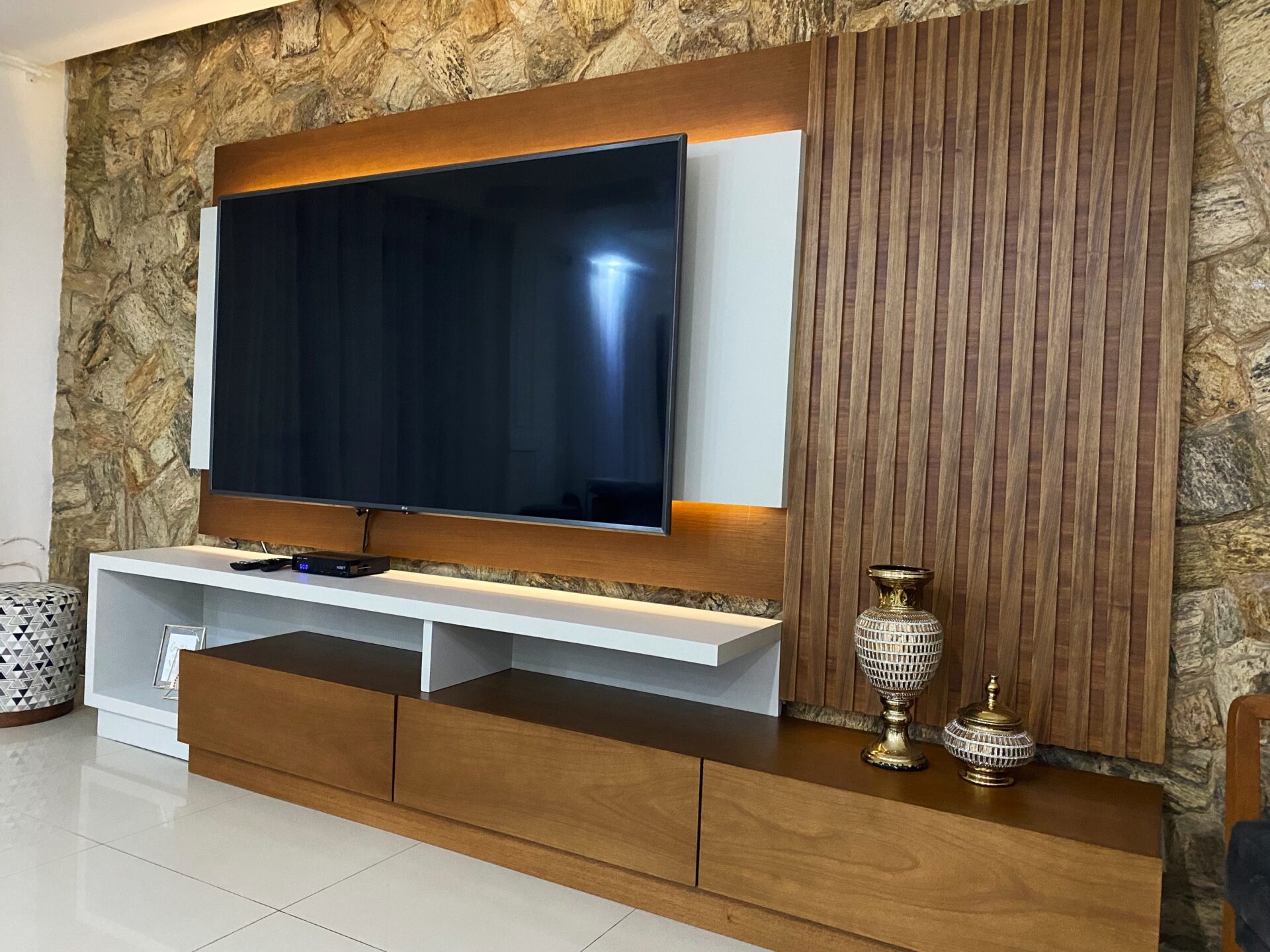 painel ripado rústico