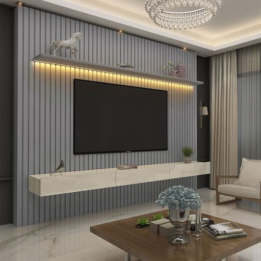 Passagem de fios em painel de porcelanato