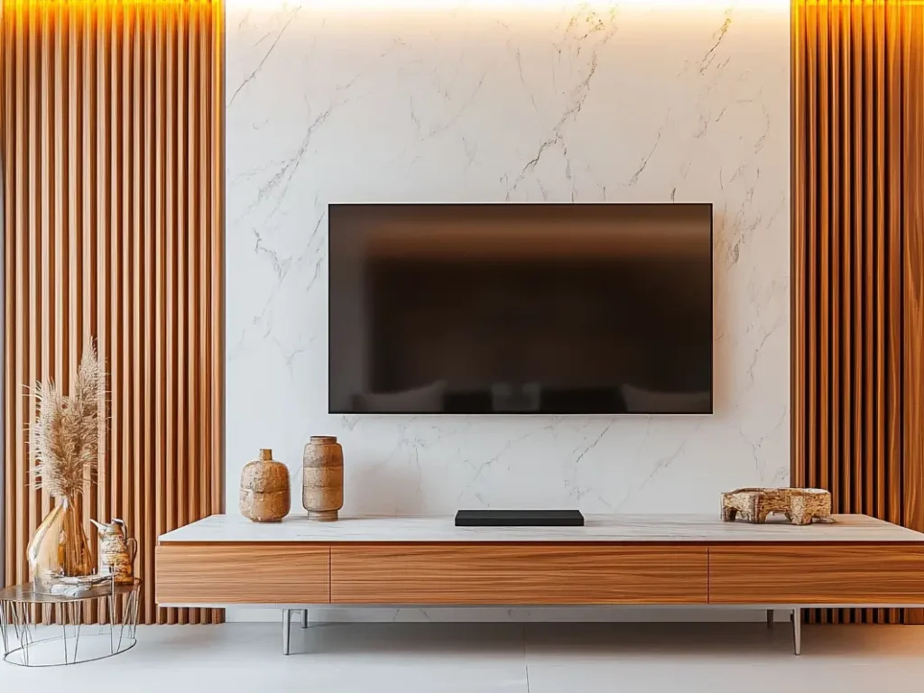 Porcelanato retificado para painel de TV