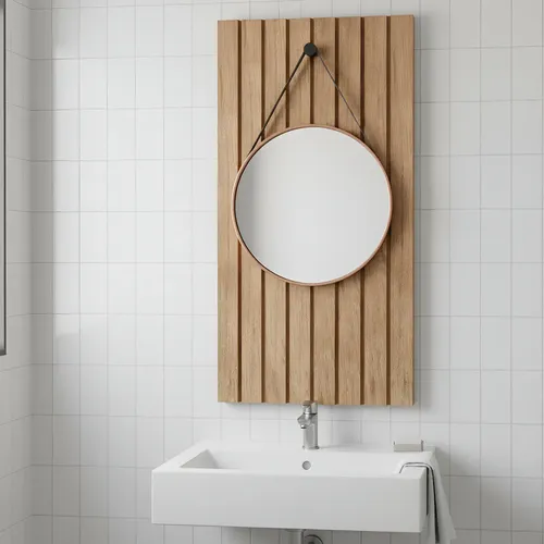 inspiração banheiro painel ripado