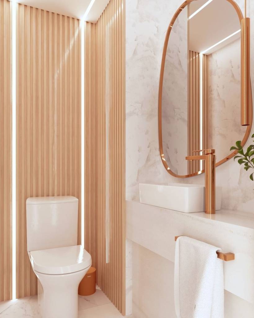 painel ripado banheiro lavabo