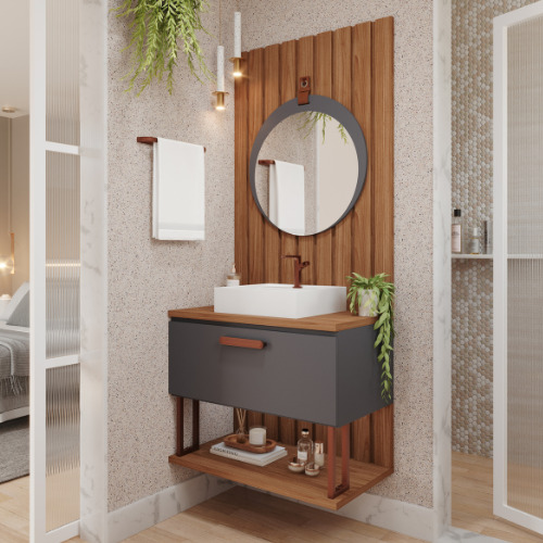 painel ripado banheiro PVC