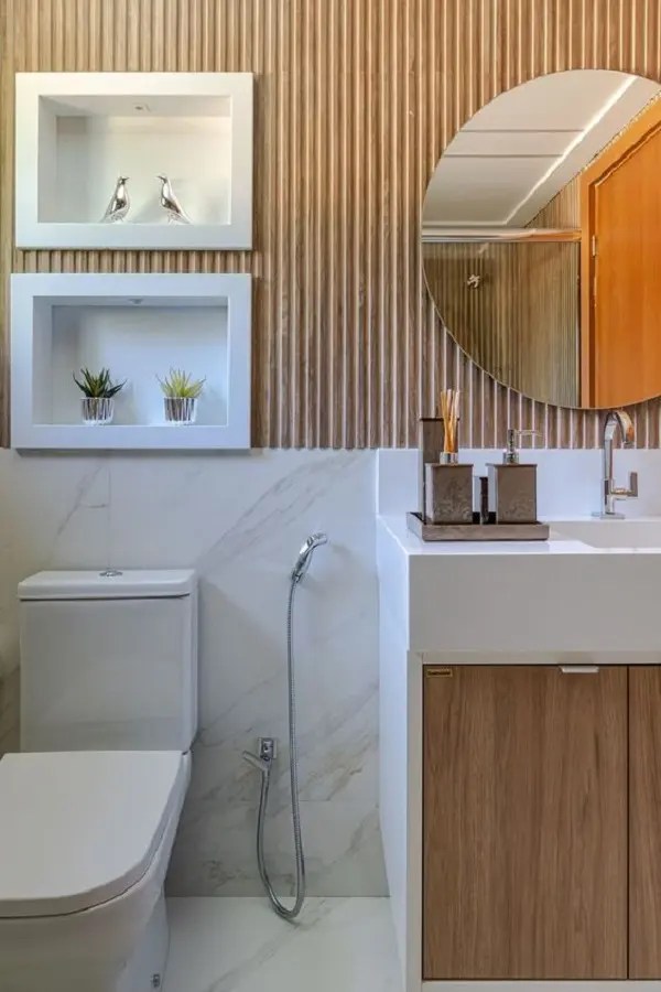 painel ripado banheiro DIY