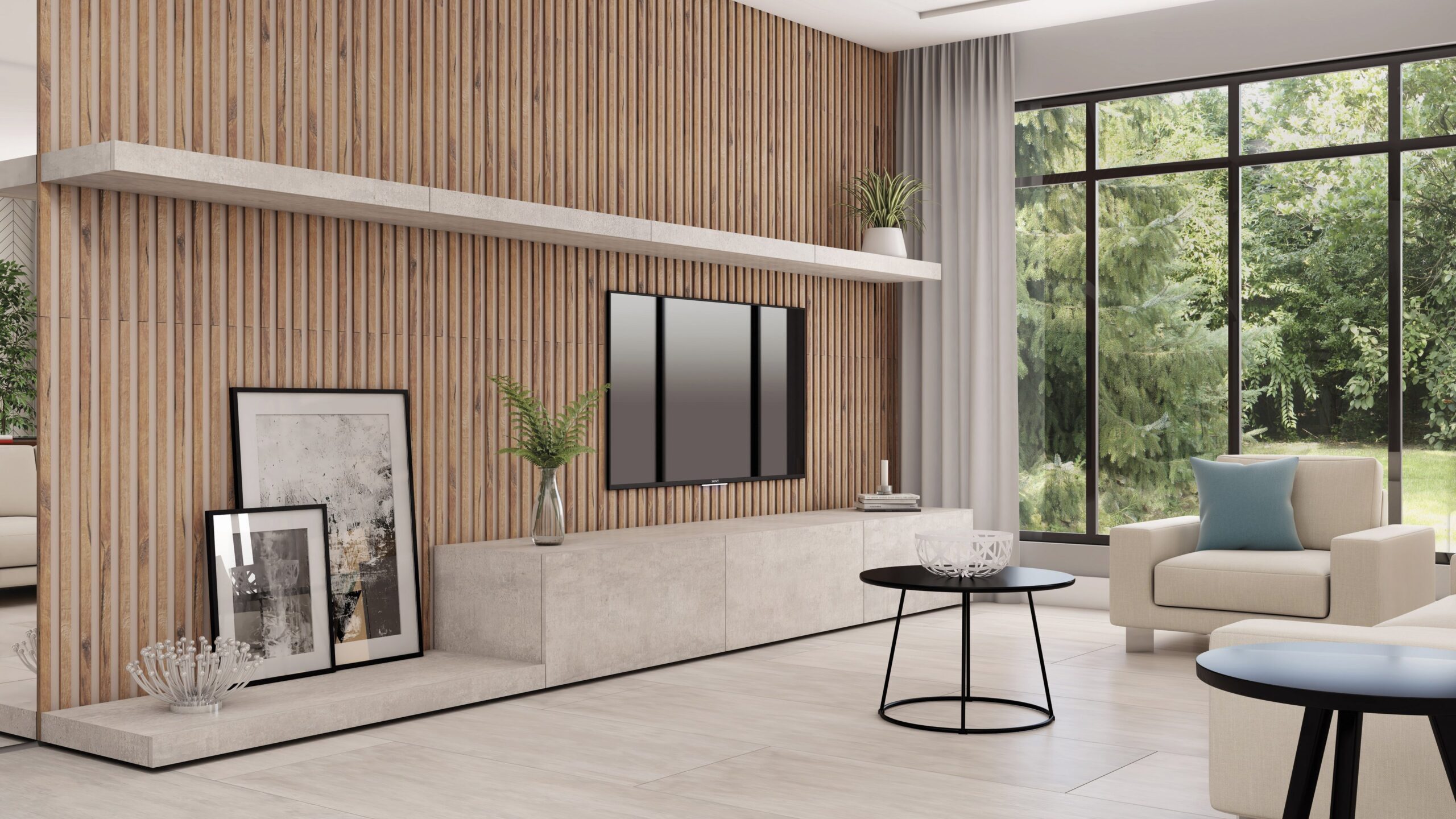 painel ripado para sala de tv