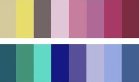 tipos de paletas de cores frias