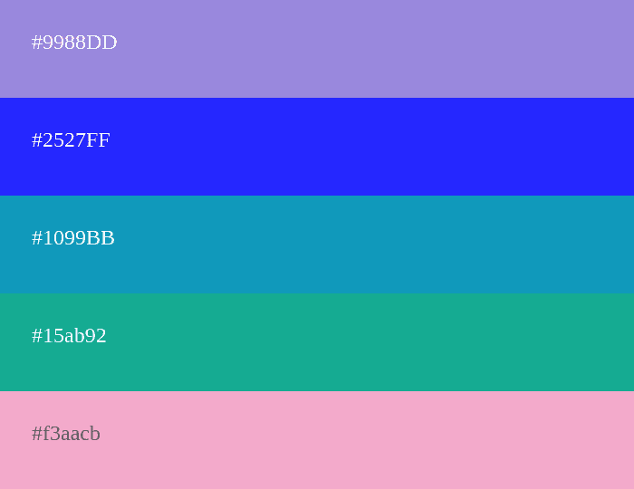 paleta de cores frias e tranquilidade