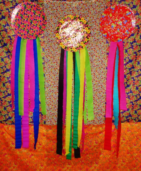 papel crepom decoração festa junina