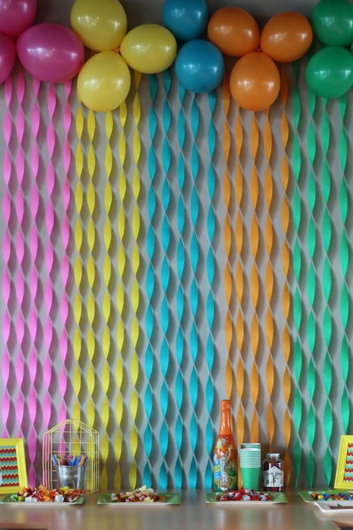 papel crepom decoração festa junina