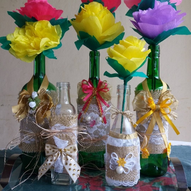 papel crepom decoração festa junina simples