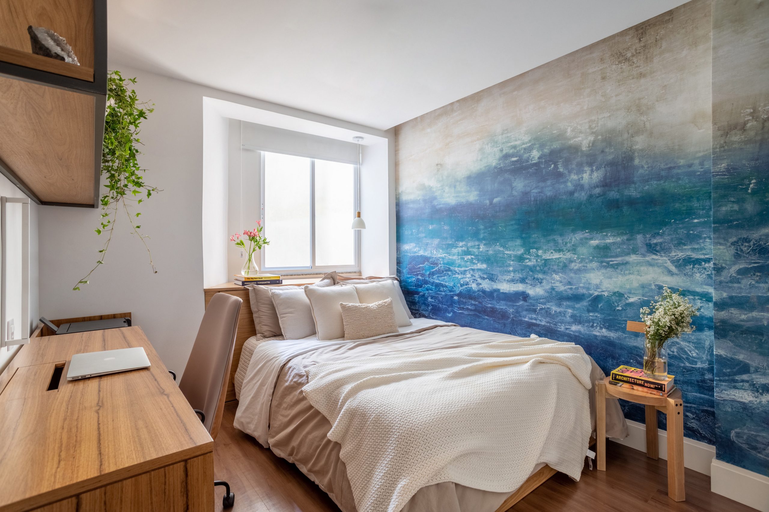 ideias papel de parede adesivo quarto casal