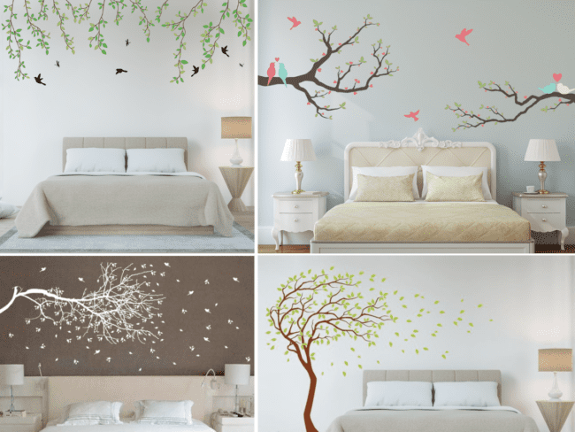 ideias papel de parede adesivo quarto casal