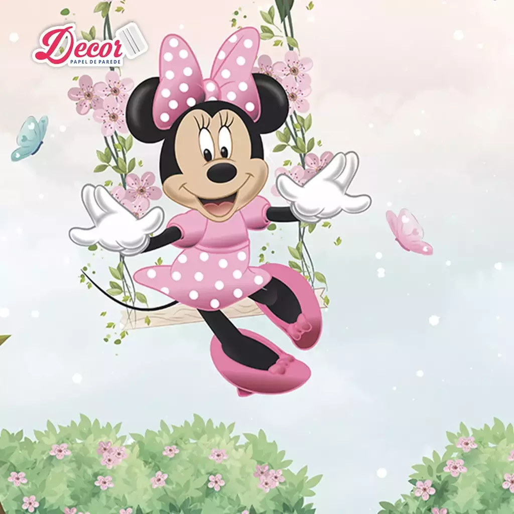 Papel de Parede Minnie com Personagens Disney