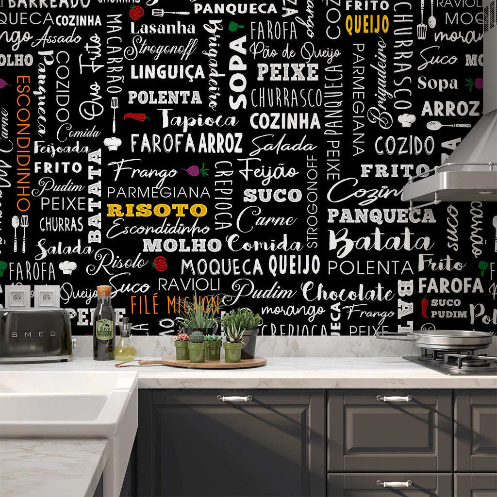 papel de parede cozinha minimalista