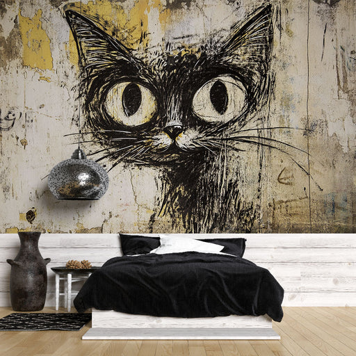 papel de parede gato vs papel de parede floral