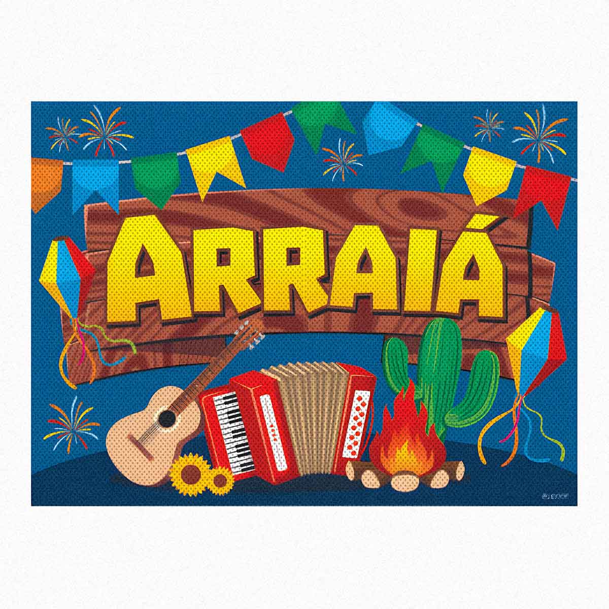 papel de parede festa junina com cactos