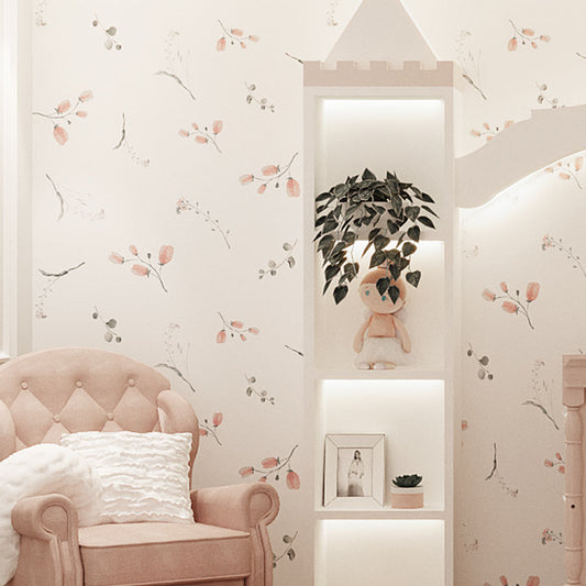 papel de parede infantil menina floral vs arco iris