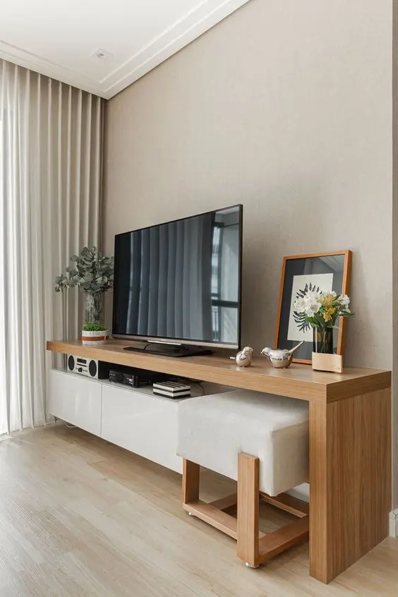 ideias de decoração com papel de parede linho para sala