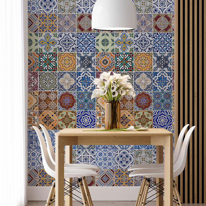 papel de parede azulejo português