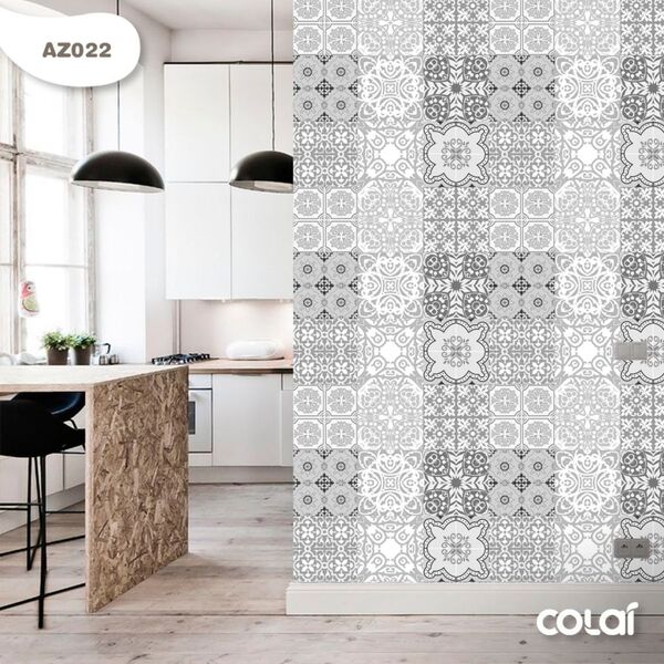 papel de parede azulejo geométrico