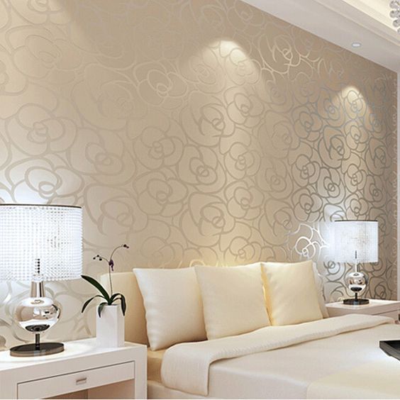 papel de parede quarto casal bege