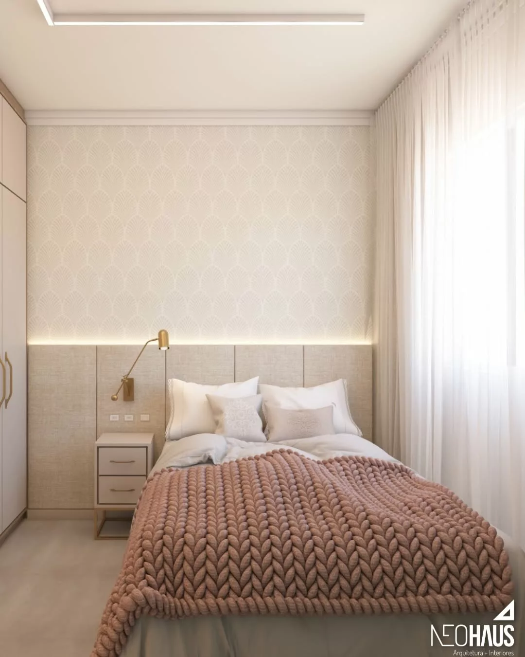 papel de parede quarto casal tons pastéis