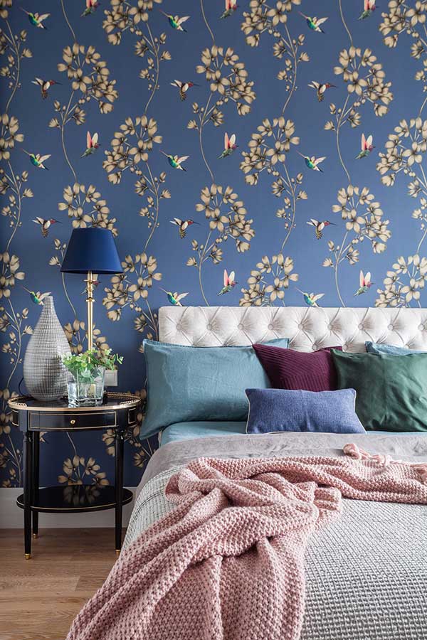 papel de parede quarto casal rosé gold