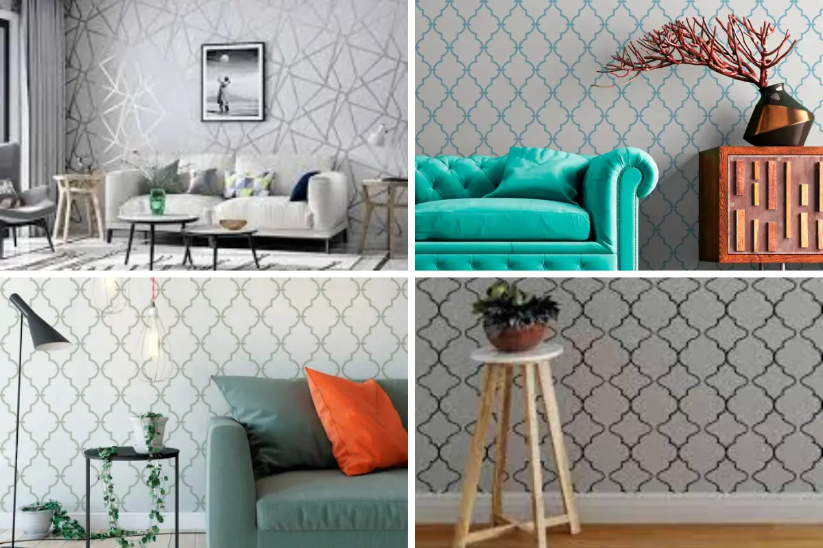 papel de parede sala pequena com brilho