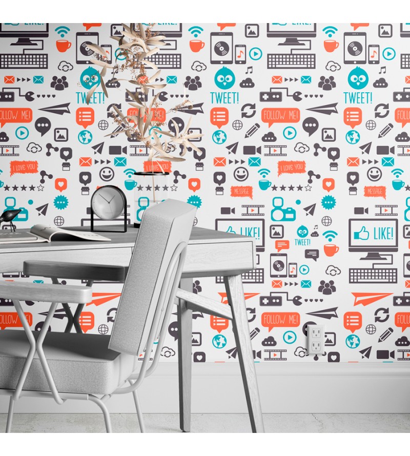 quanto custa papel de parede tecnologia para sala