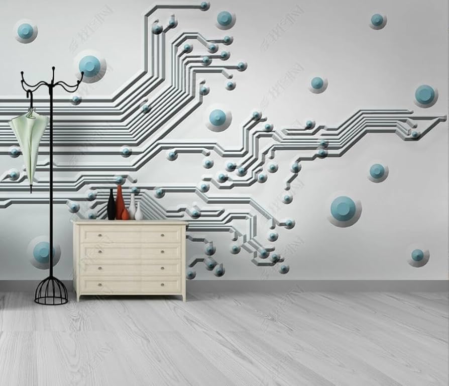 ideias de papel de parede tecnologia para quarto