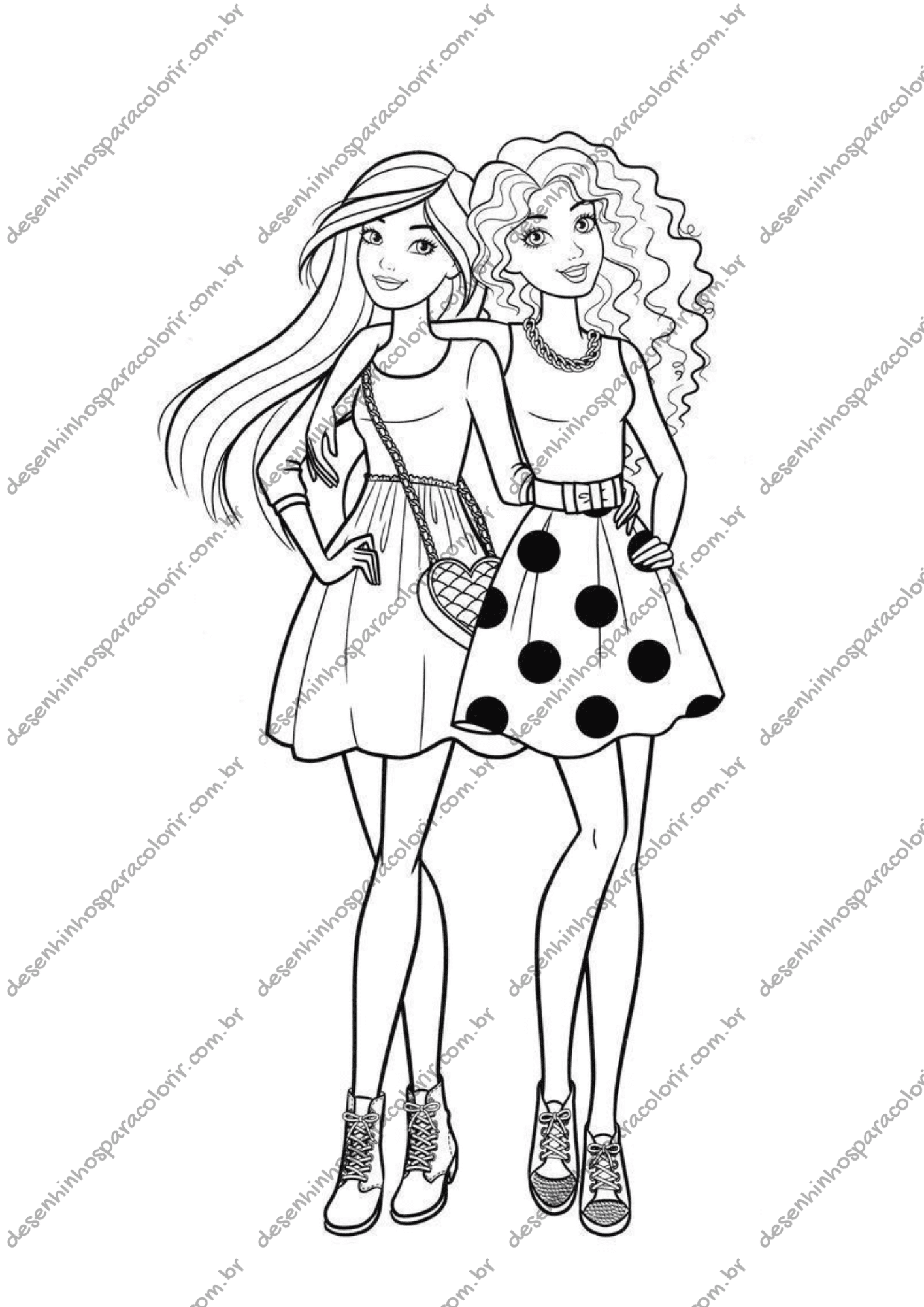 barbie para colorir digital