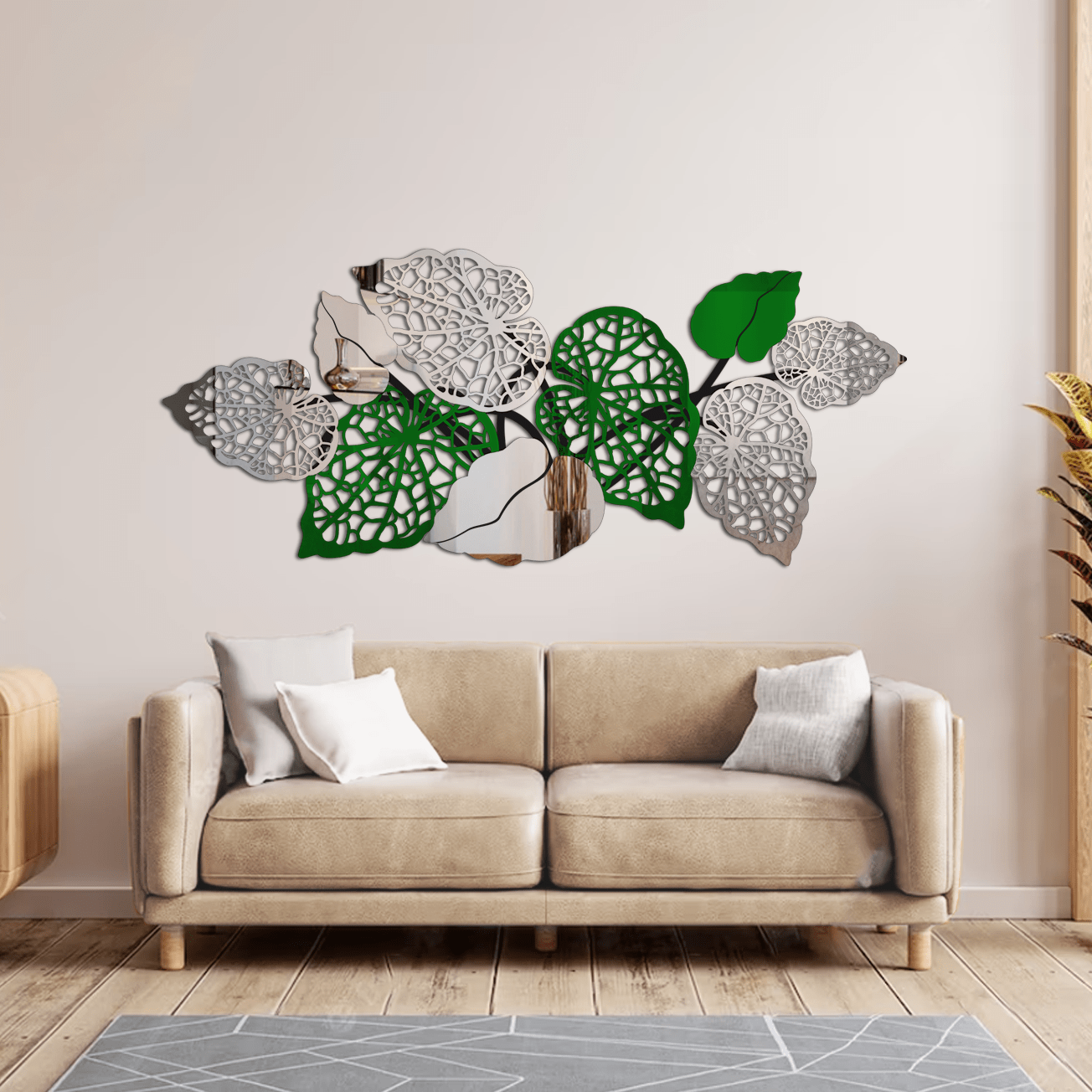 parede de folhas decoração