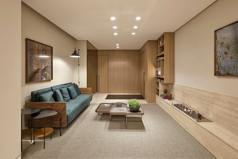 parede ripada sala de estar