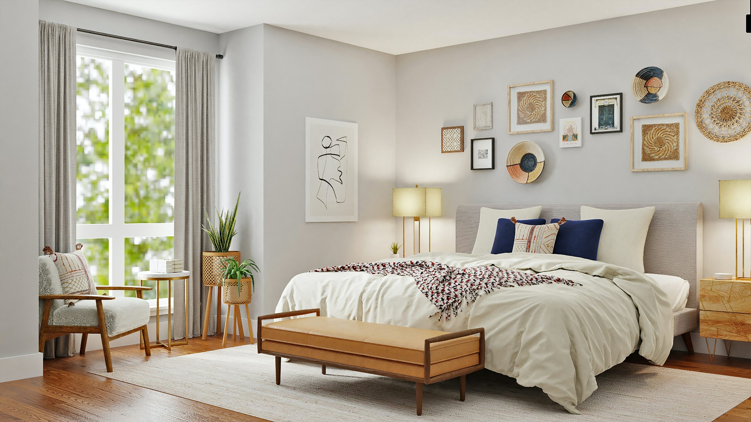 decoração de parede quarto pequeno