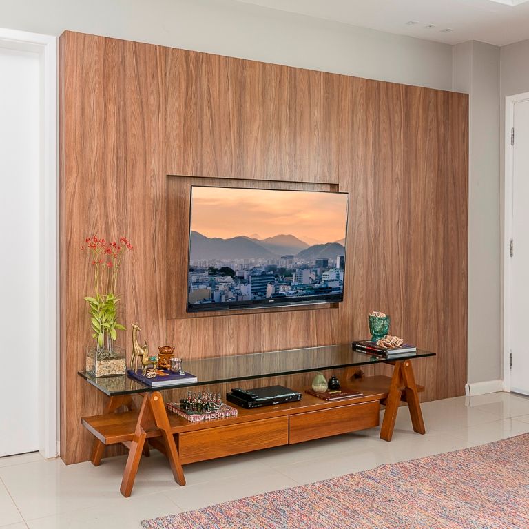 parede de madeira sala