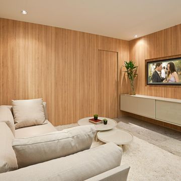 parede de madeira banheiro