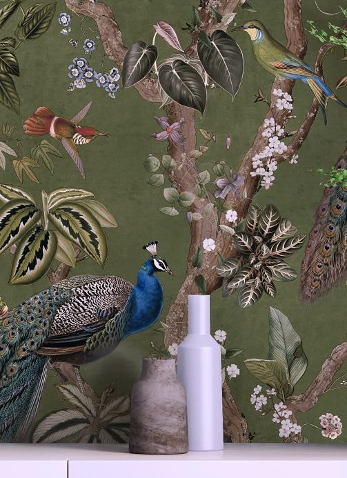 papel de parede verde oliva